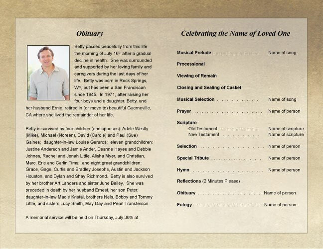 Prayer Funeral Program Template - The Funeral Program Site