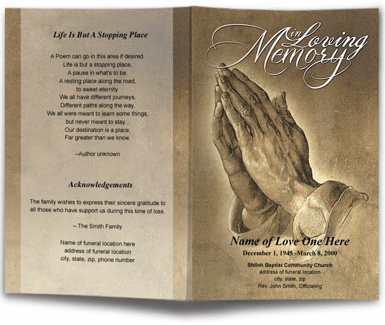 Prayer Funeral Program Template - The Funeral Program Site