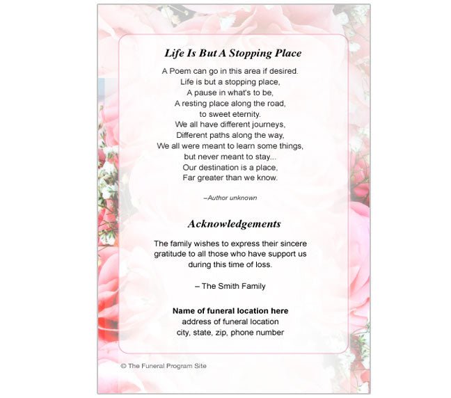 Precious 4 - Sided Graduated Funeral Program Template - The Funeral Program Site