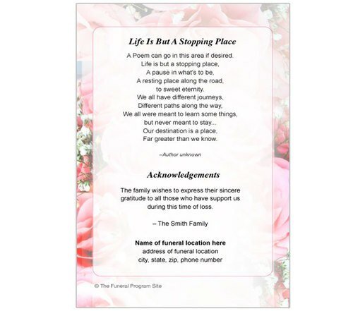 Precious 8 - Sided Funeral Graduated Program Template - The Funeral Program Site