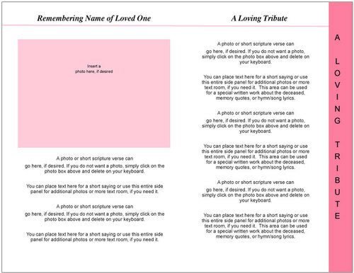 Precious 8 - Sided Funeral Graduated Program Template - The Funeral Program Site