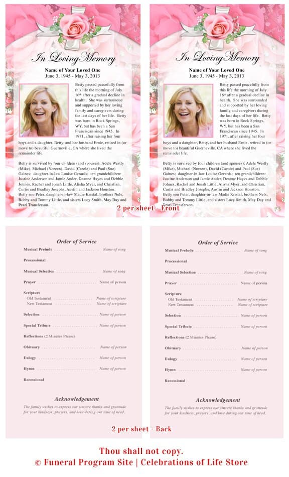 Precious Funeral Flyer Template - The Funeral Program Site