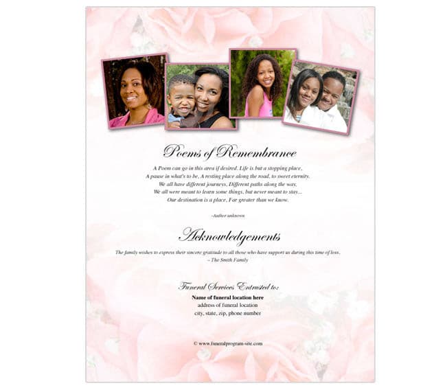 Precious Funeral Flyer Template - The Funeral Program Site