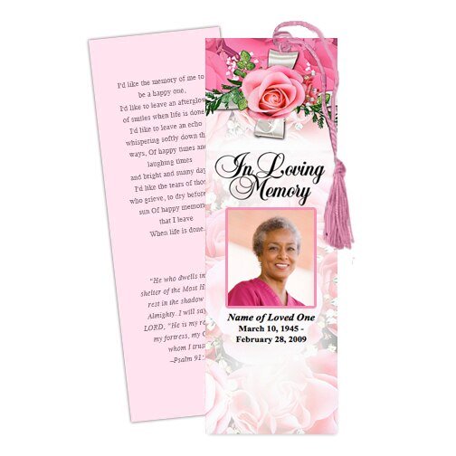 Precious Memorial Bookmark Template - The Funeral Program Site