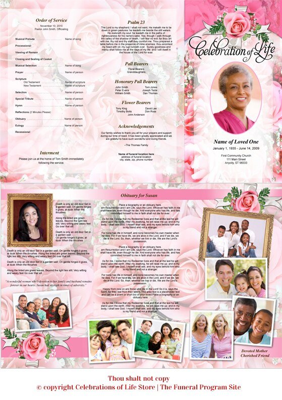 Precious Trifold Funeral Brochure Template - The Funeral Program Site