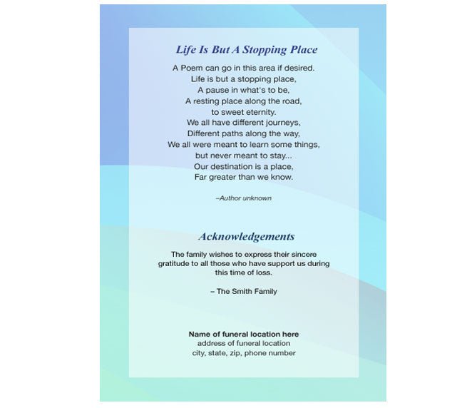 Princess 4 - Sided Graduated Funeral Program Template - The Funeral Program Site