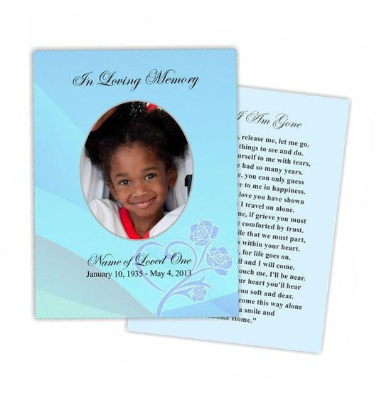 Princess Small Memorial Card Template - The Funeral Program Site