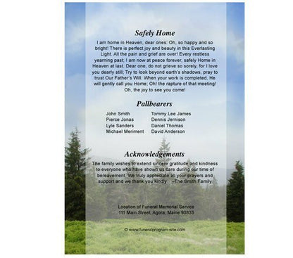 Promise 8 - Sided Funeral Graduated Program Template - The Funeral Program Site