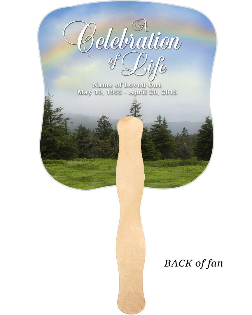 Promise Cardstock Memorial Fan With Wooden Handle (Pack of 10) - The Funeral Program Site