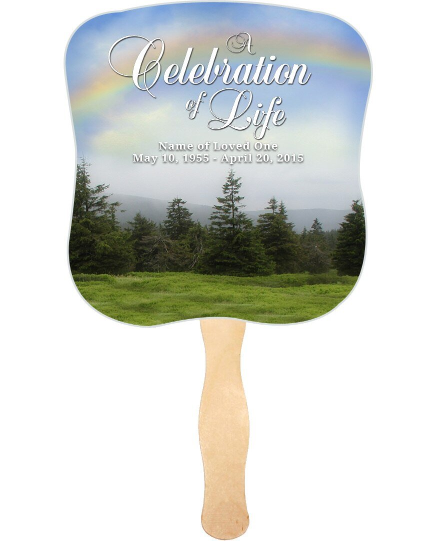 Promise Cardstock Memorial Fan With Wooden Handle (Pack of 10) - The Funeral Program Site