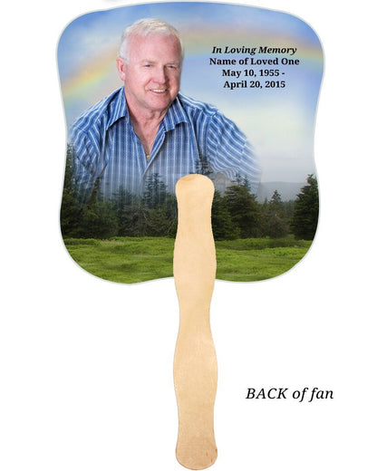 Promise Cardstock Memorial Fan With Wooden Handle (Pack of 10) - The Funeral Program Site