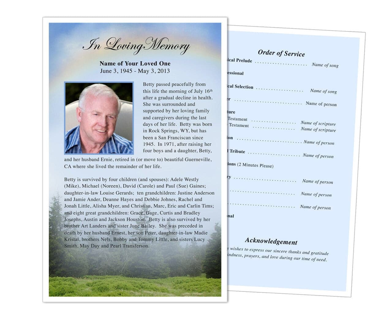 Promise Funeral Flyer Template - The Funeral Program Site