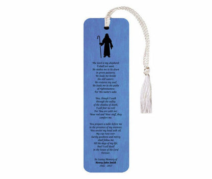 Psalm 23 Leatherette Memorial Scripture Bookmark - The Funeral Program Site