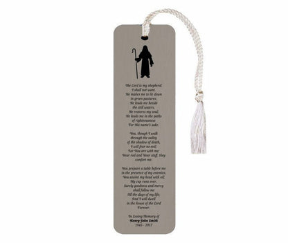 Psalm 23 Leatherette Memorial Scripture Bookmark - The Funeral Program Site