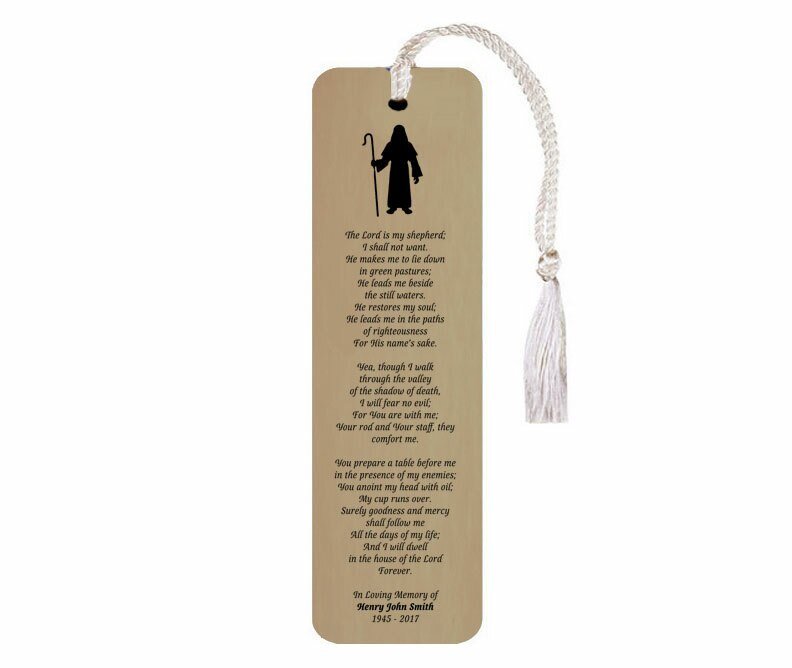 Psalm 23 Leatherette Memorial Scripture Bookmark - The Funeral Program Site