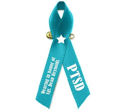 PTSD Awareness Ribbon (Teal) - Pack of 10 - The Funeral Program Site