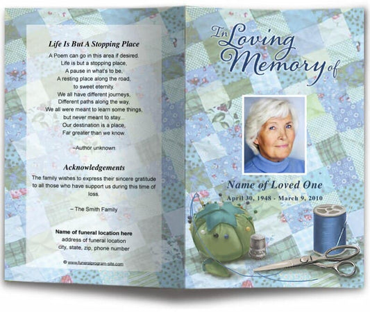 Quilt Funeral Program Template - The Funeral Program Site