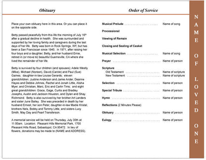 Radiance 4 - Sided Graduated Funeral Program Template - The Funeral Program Site