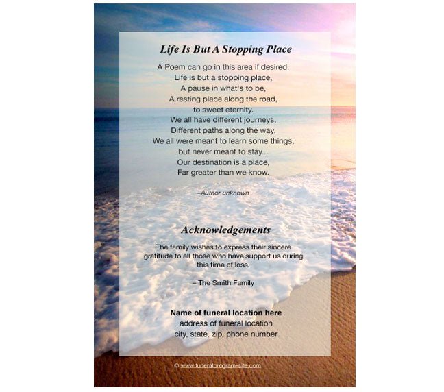 Radiance 4 - Sided Graduated Funeral Program Template - The Funeral Program Site