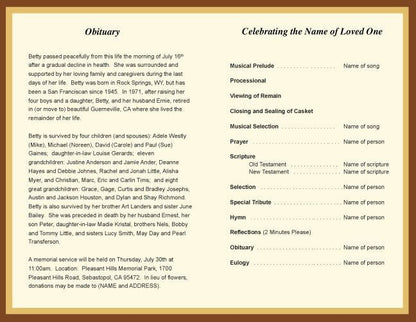 Radiance Funeral Program Template - The Funeral Program Site