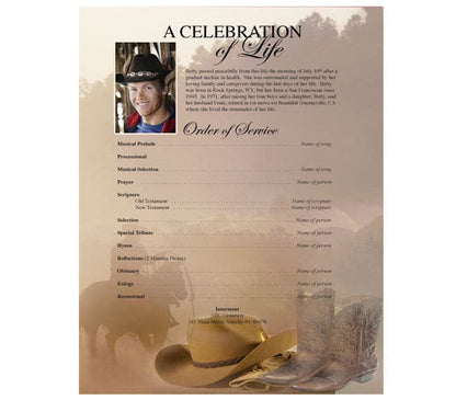 Ranch Funeral Flyer Template - The Funeral Program Site