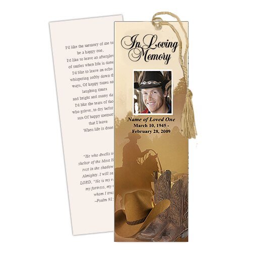 Ranch Memorial Bookmark Template - The Funeral Program Site