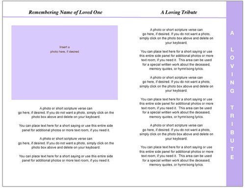 Rapture 8 - Sided Graduated Program Template - The Funeral Program Site