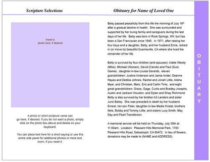 Rapture 8 - Sided Graduated Program Template - The Funeral Program Site