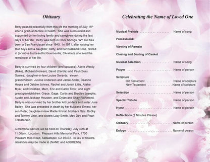 Rapture Funeral Program Template - The Funeral Program Site