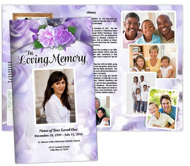 Rapture Trifold Funeral Brochure Template - The Funeral Program Site