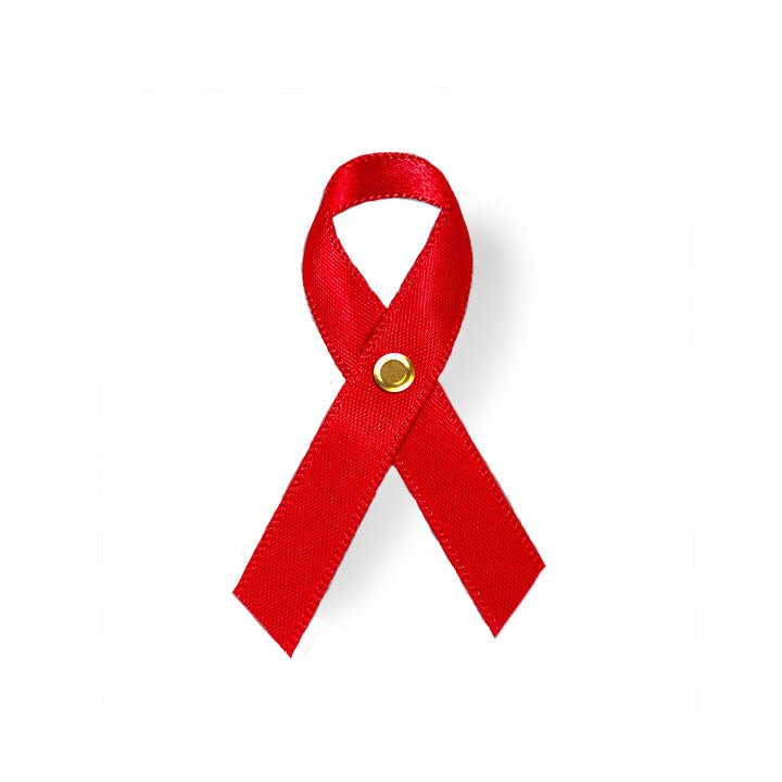 Red Cancer Ribbon, Awareness Ribbons (No Personalization) - Pack of 10 - The Funeral Program Site