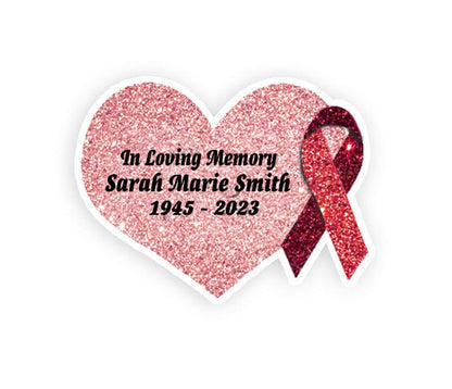 Red Cancer Ribbon Heart Pin - Pack of 10 - The Funeral Program Site