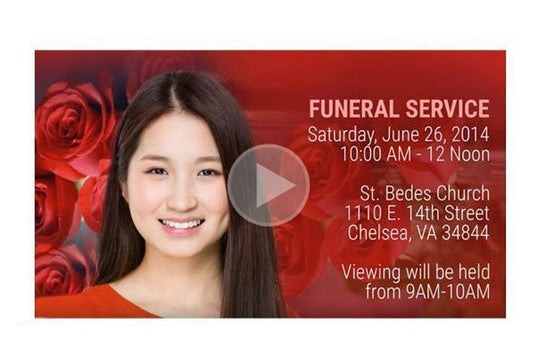 Red Roses Social Media Funeral Service Announcement Video 1080p - The Funeral Program Site