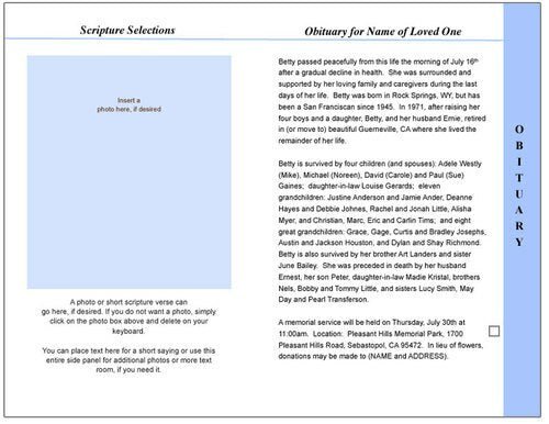 Reflection 8 - Sided Graduated Program Template - The Funeral Program Site