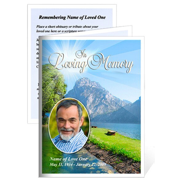 Reflection Small Memorial Card Template - The Funeral Program Site