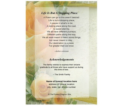 Rejoice 4 - Sided Graduated Funeral Program Template - The Funeral Program Site