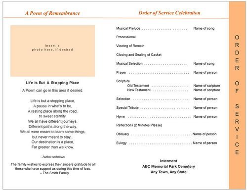 Rejoice 8 - Sided Graduated Program Template - The Funeral Program Site