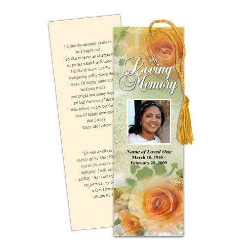 Rejoice Memorial Bookmark Template - The Funeral Program Site