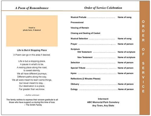 Renewal 8 - Sided Graduated Program Template - The Funeral Program Site