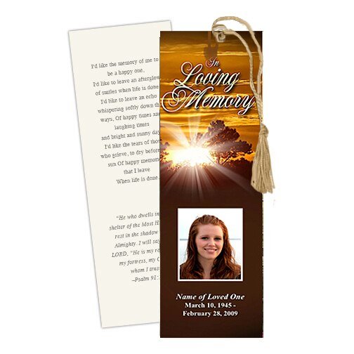 Renewal Memorial Bookmark Template - The Funeral Program Site