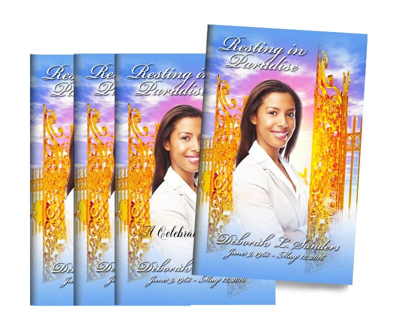 Resting Paradise Bifold Funeral Program Design & Print (Pack of 50) - The Funeral Program Site