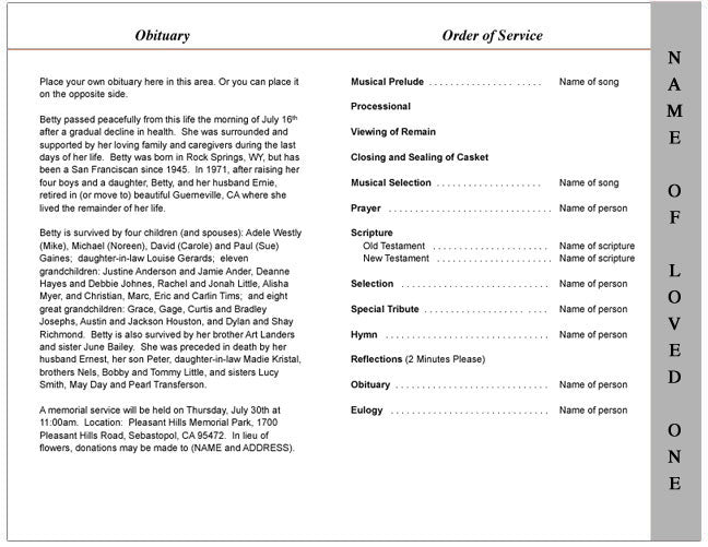 Romans 4 - Sided Graduated Funeral Program Template - The Funeral Program Site