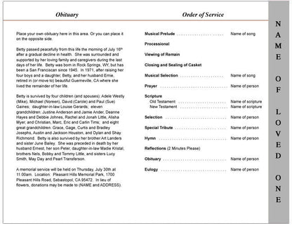 Romans 4 - Sided Graduated Funeral Program Template - The Funeral Program Site