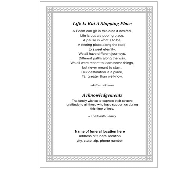 Romans 4 - Sided Graduated Funeral Program Template - The Funeral Program Site