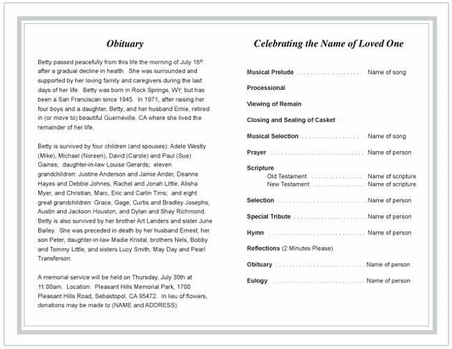 Romans Funeral Program Template - The Funeral Program Site