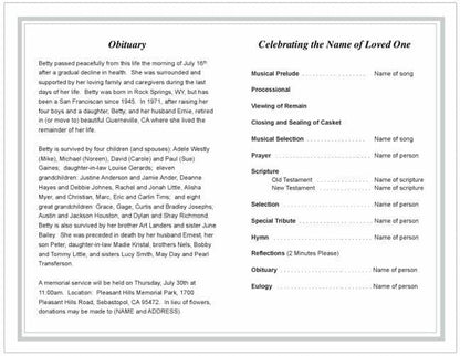 Romans Funeral Program Template - The Funeral Program Site