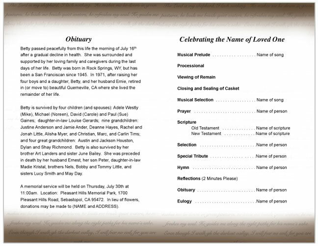 Rosary Funeral Program Template - The Funeral Program Site