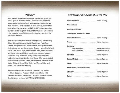 Rosary Funeral Program Template - The Funeral Program Site