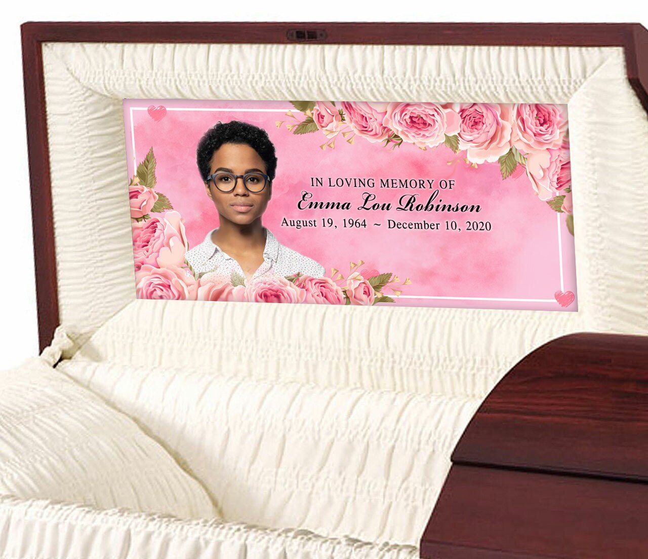 Rose Border Custom Casket Panel Insert - The Funeral Program Site