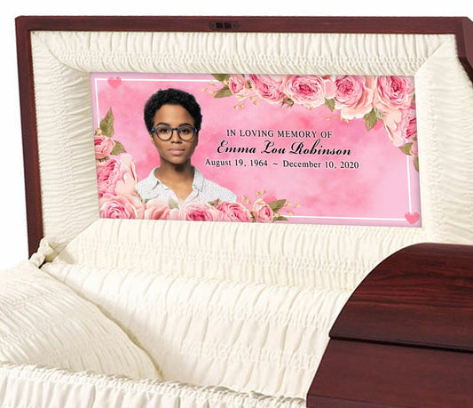 Rose Border Custom Casket Panel Insert - The Funeral Program Site